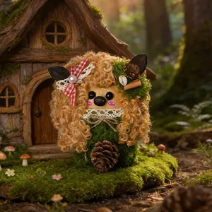 Handmade Natural Plant Pod Shell Doll Pendant Cute Cartoon Animal Character Figurine Bag Charm Creative Craft Gift