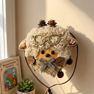 Handmade DIY Little Sheep Pendant Cute Plush Doll Creative Hanging Ornament Home Decor Room Decoration Gift