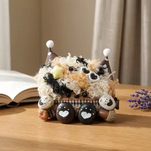Handmade cute pod doll creative desktop ornament DIY craft gift home decor cute plush toy
