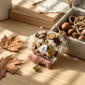 Handmade natural pod puppy doll pendant cute rustic hanging ornament for gift home decor