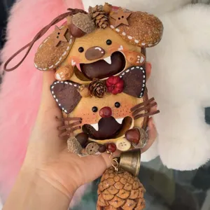 Handmade natural seed pod hanging ornament cute creative DIY craft gift for friends and family