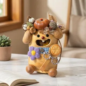 Handmade autumn themed cute doll figurine creative tabletop decoration for holiday gift