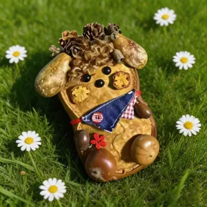 Handmade natural pod doll ornament cute creative animal plush gift toy detail view