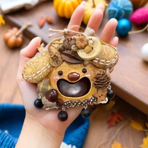 Handmade natural pod doll pendant autumn style cute artisanal craft ornament for gifts