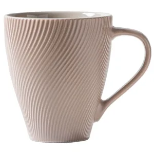 Tasse à café élégante en céramique avec texture spirale en relief couleur vieux rose
