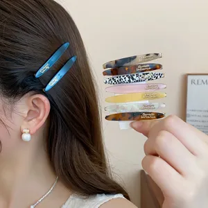 Pasador de Pelo de Acrílico Jaspeado con Letra Elegante y Sencilla Aleación Moda Diario Accesorios para el Cabello de Mujer