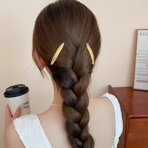 Pinzas para el cabello doradas minimalistas simples para mujeres, elegantes horquillas.