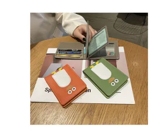 Schlanke Echtleder Führerschein Kartenetui Brieftasche, süßes Design, kompakte Alltagsmode.