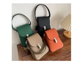 Genuine leather women's small phone bag minimalist portable crossbody handbag chic