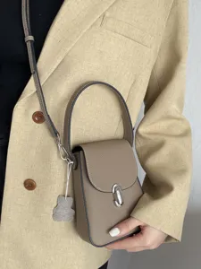 Genuine leather mini phone bag for women, top layer cowhide crossbody handbag with handle.