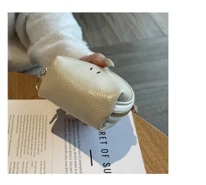 Genuine leather cylinder coin purse, small cute mini zipper pouch for women daily use.