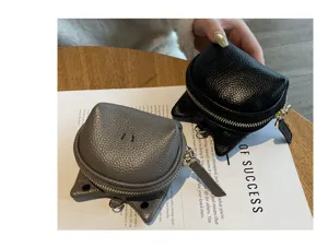 Genuine leather mini coin purse women cute small portable change pouch fashion wallet card bag