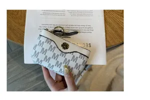 Women mini coin purse cute letter print short wallet zipper card holder chic design