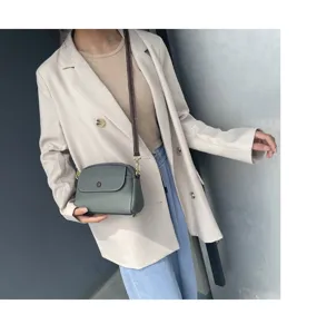 Premium genuine leather crossbody bag, stylish women shoulder bag, elegant daily purse.
