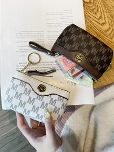 Women mini coin purse cute short card holder wallet with zipper and cute floral snap button