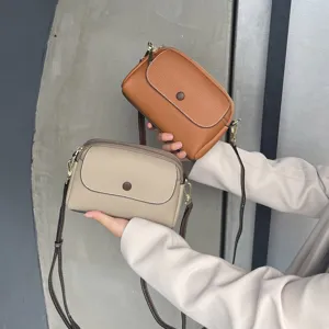 Stylish genuine leather shoulder crossbody bag for women, premium cowhide daily wear.