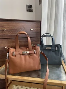 Sac a main femme en cuir veritable style Kelly cabas elegante sac bandouillere de qualite