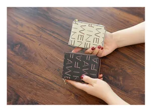 Pequeño tarjetero para mujer cartera con cremallera compacta estuche de tarjetas fin