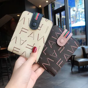 Women leather driver license card holder multi-function vintage pattern wallet case