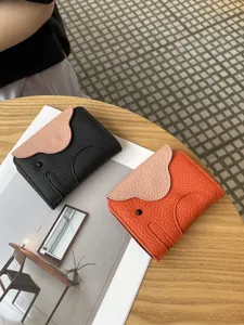 Genuine leather small elephant card holder women thin cowhide multi-card ID wallet case new style