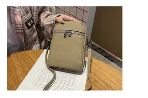 Genuine leather mini phone bag women small crossbody bag summer stylish leather shoulder bag