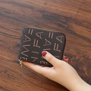 Pequeño tarjetero de mujer moda compacto tarjetero cartera con cremallera diseño elegante