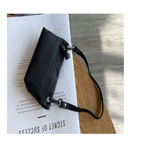 Genuine leather mini coin purse for women, soft cowhide small zipper coin bag stylish.