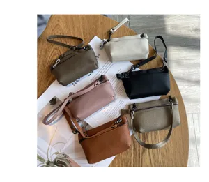 Genuine leather women mini coin purse soft cowhide zipper wristlet clutch wallet bag