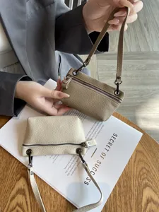 Genuine Leather Coin Purse For Women Top Layer Cowhide Mini Zipper Wallet Portable Small Change Pouch Daily Handbag