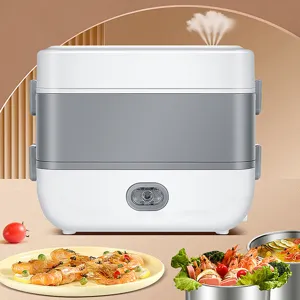 Boîte à Lunch Électrique Portable 200W Chauffe-Plat Chauffant Compartiments en Acier Inoxydable Bento Box Pour Bureau Voyage Maison