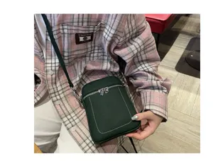 Genuine leather phone bag women mini small crossbody bag cowhide shoulder bag detail view