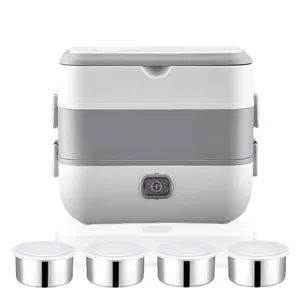Boîte à repas électrique double couche chauffante portable pour le bureau repas midi