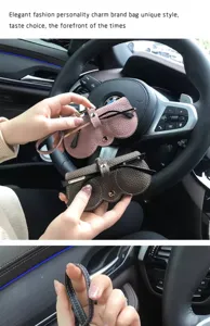 Auto Brillenetui tragbare Sonnenbrillenhalter PU Leder Aufbewahrungstasche mit Schlaufe