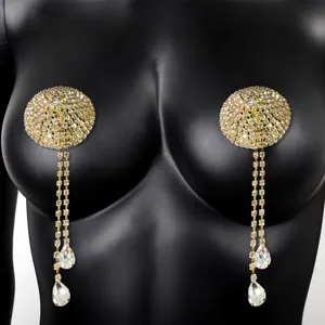 Sexy Butterfly Rhinestone Pasties Crystal Tassel Body Jewelry Alloy Nipple Covers For Women Fashion Party Lingerie