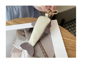 Porte-clés baleine en cuir véritable charmant sac animalier mini étui à clés pour femmes