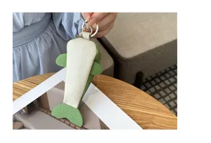 Porte-clés poisson en cuir véritable mignon étui à clés mini portefeuille pendentif sac