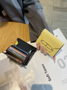Women Genuine Leather Card Holder Fashionable Exquisite Card Case Multi Slot Large Capacity Cowhide Wallet