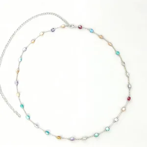 Colorful stone waist chain retro style metal body jewelry fashion adjustable belt for women