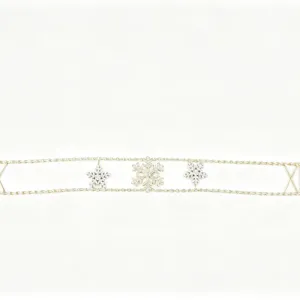 Fashion rhinestone snowflake choker necklace for women, elegant double layer crystal chain jewelry.