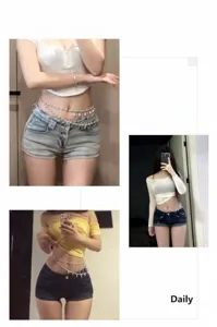 Chic pearl tassel waist chain for women sweet cool style body jewelry accessory for summer