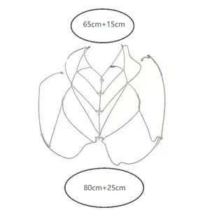 Silver multi-layer body chain sexy cross harness necklace for women fashion jewelry.
