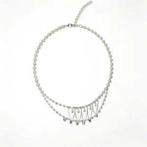 Multi-layer pearl tassel waist chain sweet cool style silver metal body chain accessory