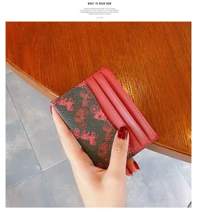 Stylish printed card holder minimalist mini coin purse compact wallet for women fashion.