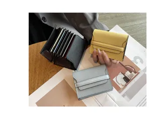 Genuine leather card holder with multi slots and large capacity design for women daily use