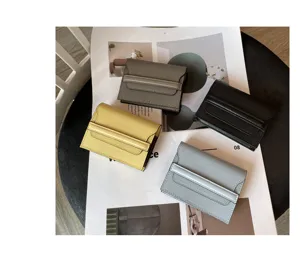Minimalist genuine leather card holder mini wallet multi-card slots compact purse for women.