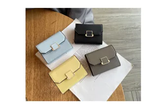 Porte-cartes femme en cuir véritable petit portefeuille compact multi-fentes détail