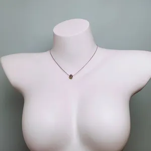 Exquisite delicate pendant necklace detail showcase, minimalist style fashion jewelry accessory.