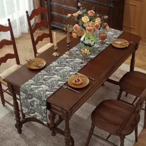 Corridoio da tavola retro americano jacquard motivo cachemire decorazione sala da pranzo.