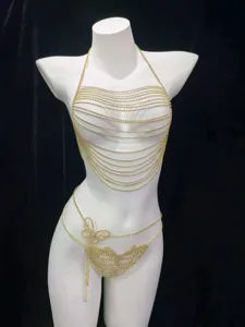 Rhinestone body chain multi-layer chest chain sexy crystal waist chain jewelry for women
