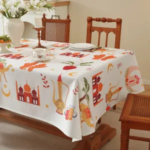 Mittlerer Osten Polyester bedruckte Tischdecke mit Schloss und Kamel Muster für Esstisch.